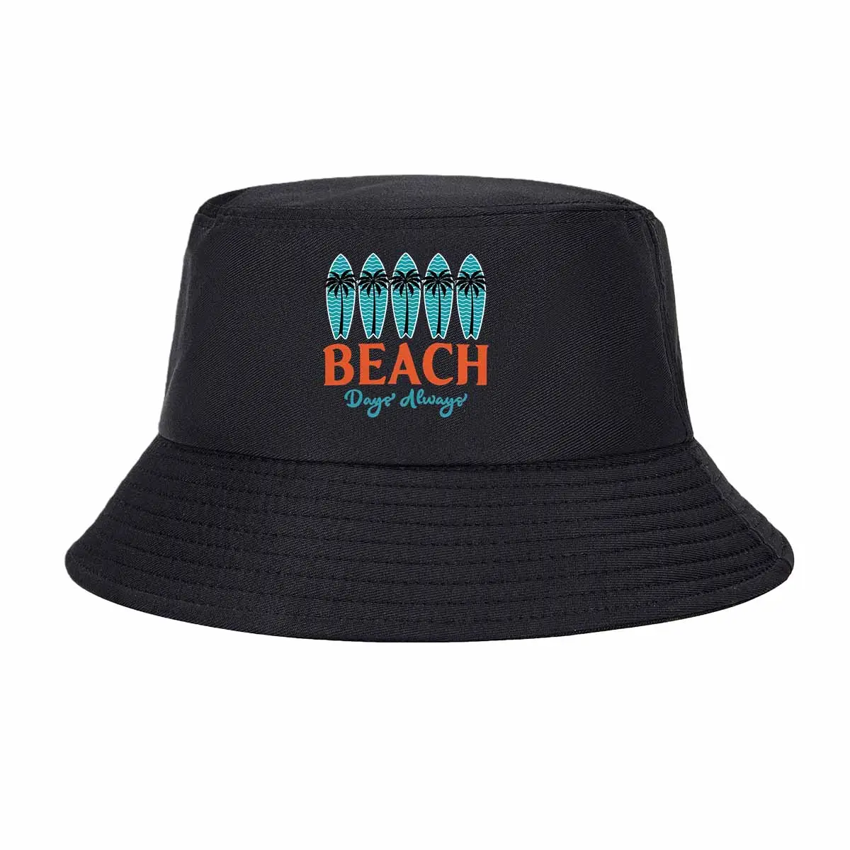 Beach surfboard palm tree graphic Hip-hop Hat Outdoor Adjustable Casual Hat Sports and leisure outdoor fisherman hat
