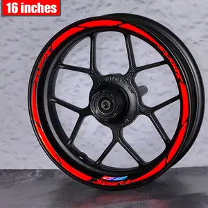 16 inch set motorcycle wheel reflective sticker scooter decorative decal GS modified wheel sticker waterproof steel ring sticker Decoration Vehicle Rims Racing