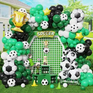 150-Piece Soccer Balloon Arch Kit with Green, White & Black Balloons for Sports-Themed Birthday
