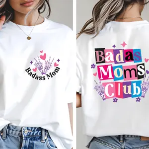 Badass Moms Club Shirt, Trendy Mom Life Statement Cozy Pullover Shirt, Ransom Note Style#RansomNote#VintageCutout#TikTokFashion#CasualVibe