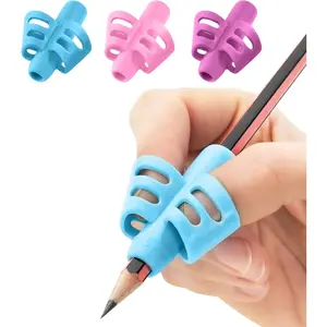Pencil Grips Pack of 3 -  Handwriting Holders for   Schooling and  - Assorted Pen Grips (Purple, Blue, )