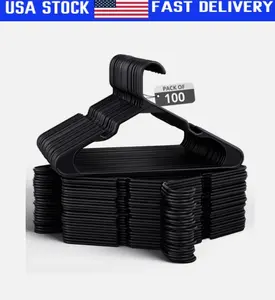 Heavy-Duty Non-Slip Plastic Clothes Hangers with Double Hooks – 30/50/100 Pack