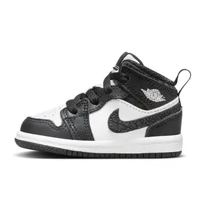 Toddler's Jordan 1 Mid SE "Panda Elephant" Off Noir/Blk-Wht (FB9912 001)
