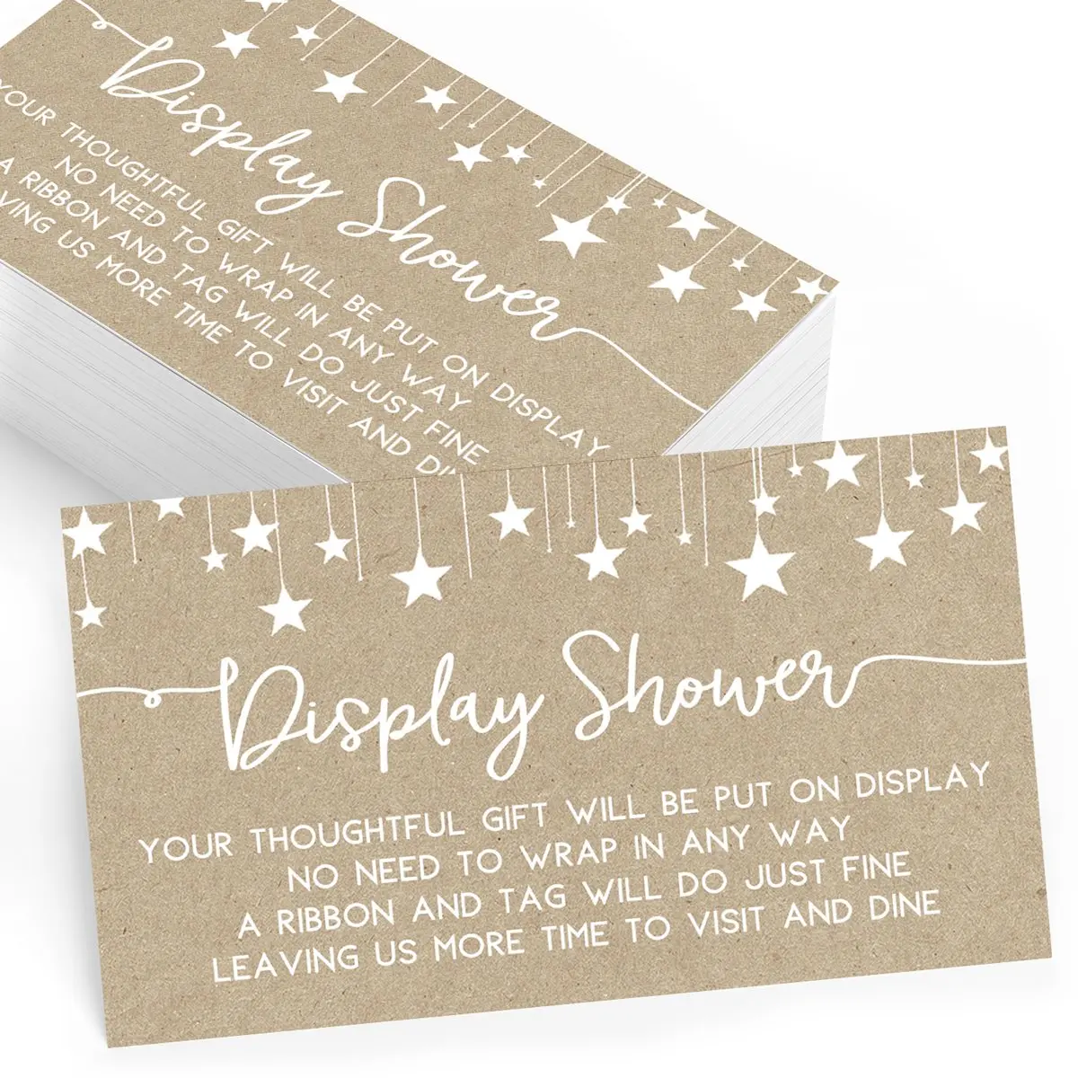 Gift Display – Baby Shower Insert Cards for Guests, Rustic Kraft (Set of 25)