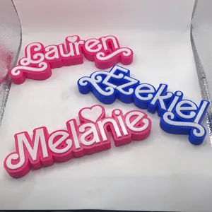 3d Printed Fashion Doll Name Plate I Sign I Her Gift I Desktop Shelf accessory I B Movie I Let's Go Party; Doll; Throwback; 70s 80s 90s Decor Magnetic Ornaments