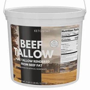 KETOSTAT Amercian Beef Tallow 112 oz (7 lbs) For Cooking or Skincare
