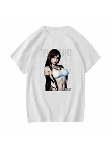 2026 Summer New Men's Top Tifa Lockhart "Final Fantasy VII" Remake Game Cloud Fun BOUNTEES T-shirt Fashion Retro Loose Comfortable Men's T-shirt Soft Skin friendly Suitable for both Men and Women Four Seasons Universal Couple's Style