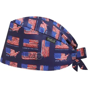 Scrub Caps Women, Double-Sided Printed Adjustable Women's Surgical Cap with Buttons, Breathable Design for Nurses and Doctors