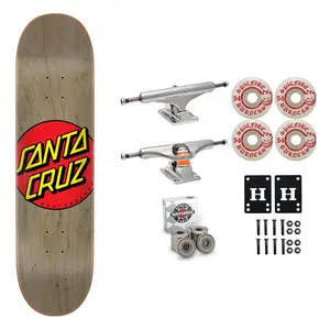 Santa Cruz Skateboard Grey 8.375" Independent Spitfire Premium Kit