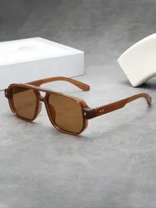 Men's Classic Square Double Bridge Glasses, High Quality Sunglasses, Trendy Casual Glasses for Everyday Use, Fashion Accessories for Outdoor Activities