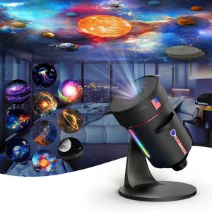Upgraded Galaxy Projector, HD Brighter Larger Projection Star Projector with 8-Color Night Light Realistic Starry Sky Space Solar System Moon Nebula for Bedroom Ceiling Room Decor, Perfect Gift for Kids Adults