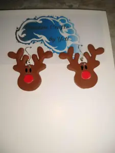 Reindeer Polymer Clay Earrings