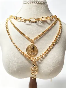 Three-Layer Snake Coin Necklace, European Style Faux Chain Choker, Versatile Fashion Jewelry, Perfect Gift for Friends and Mothers