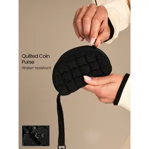 GLOWMODE Clip And Glow Waterproof Keychain Strap Quilted Coin Purse Gym Studio Travel Outdoors Daily Casual Wear