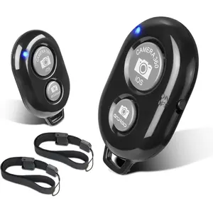 2 Pack Wireless Camera Remote Control-Wireless Remote For iPhone,Android Phones,iPad,iPod,Tablet-Clicker for Photos & Videos, Wrist Strap Included