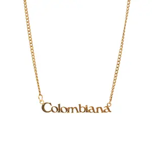 Colombian Woman Necklace Colombia Gold Chain Souvenirs Gifts Artesanias Colombianas