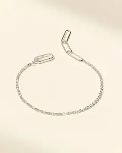 Silver Mixed Media Chain Bracelet