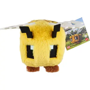 Mattel Minecraft Plush Toy, Bee Soft Doll Inspired by A Minecraft Movie Character, 8-inch Collectible