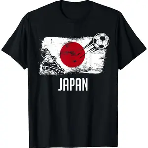 Japan Flag Jersey Japanese Soccer Team Japanese Casual Short Sleeve Cotton T-Shirt