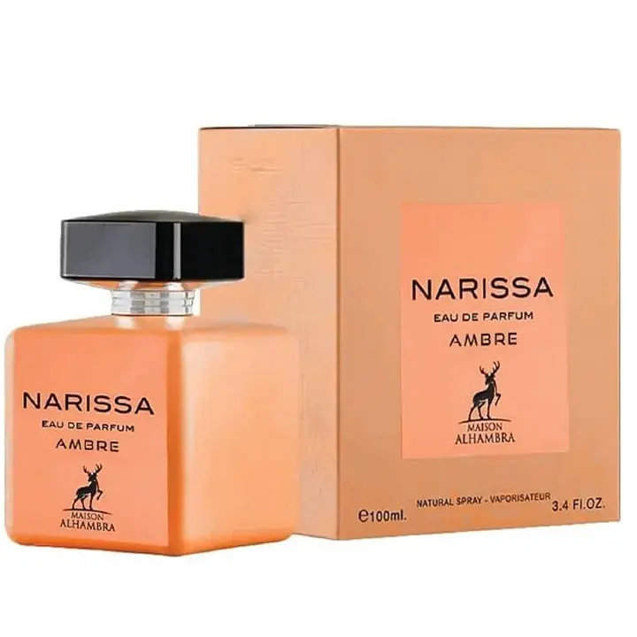 Maison Alhambra Narissa Ambre Parfum for Women 100ml 3.4oz Citrus Musk Amber Gourmand Scent High Quality Fragrance Perfumes Arabia