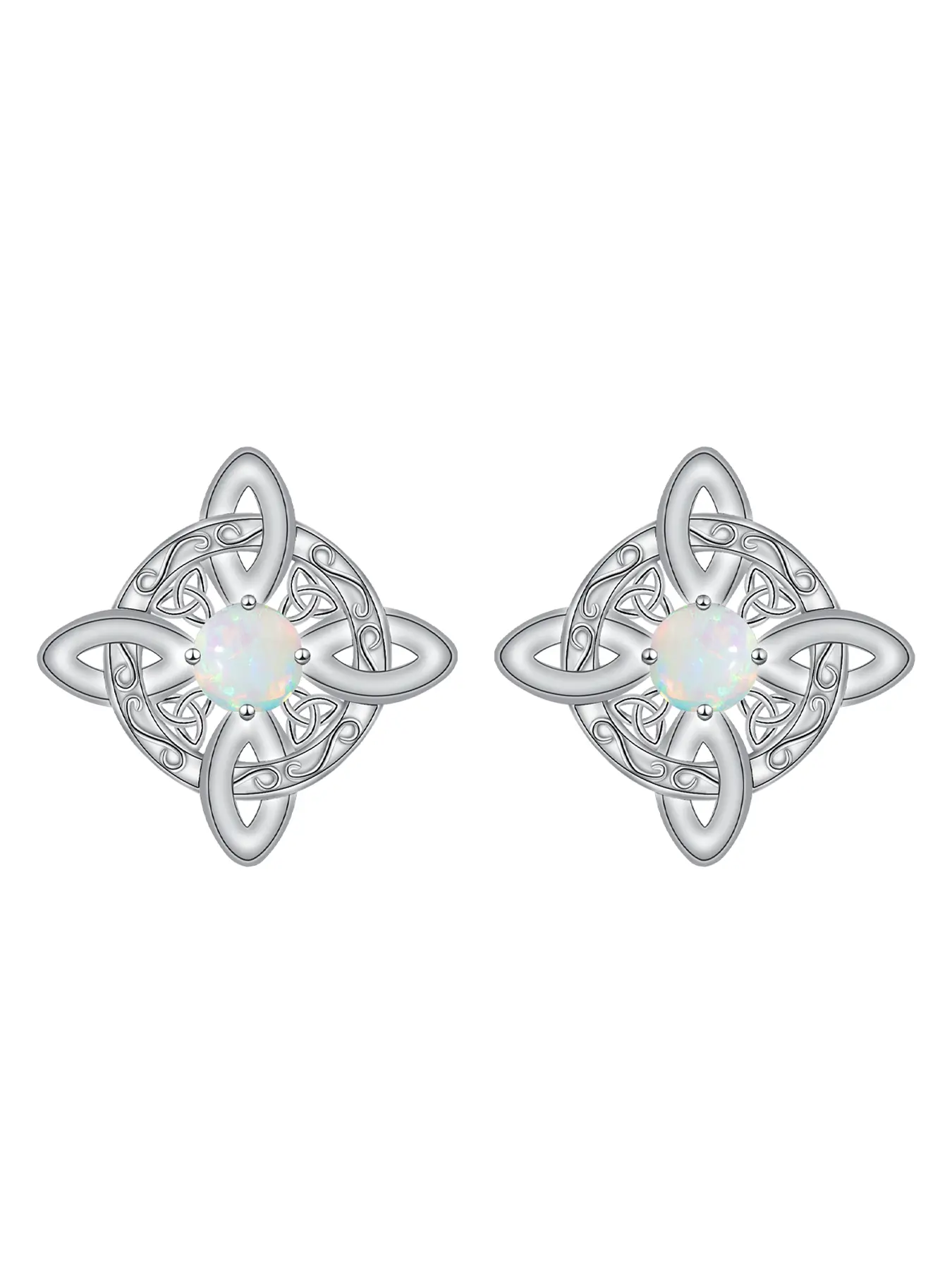 Moon Stone Witches Knot for Women, Hypoallergenic Piercing Studs for Sensitive Ears, Good Luck Irish Pagan Wiccan Jewelry Gift for Women, Hypoallergenic Earrings, High Quality Earrings