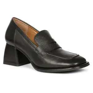 Saint G Leather Block Heel Moccasins- Viviana