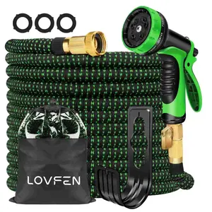 Expandable Garden Hose (25/50/75/100/150Ft) - Anti-Kink, Bendable, Nozzle-Equipped Flexible Hose with 10-Pattern Sprayer for Pet Cleaning, Garden Watering, Anti-Kink Garden Hoses, Bendable Garden Hoses