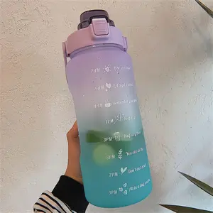 2000ML Leak-Proof Portable Sports Water Bottle, Durable PC Material, Safety Lid and Handle, Perfect for Outdoor Activities