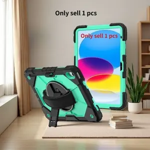 For iPad 12th/11th/10th Generation Case 2026-2022, Kids Tablet Case with Hand Strap, 360° Rotating Handle Stand, Shockproof Rugged Cover, Safe Silicon Protective Case for iPad 12 11 10 A16