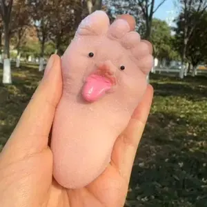 Funny Tongue Sticking Big Feet Squeeze Toys, Novel Soft Silicone Fidget Toy, Soft Slow Rebound, Fun Expression Toy, Weird Gifts