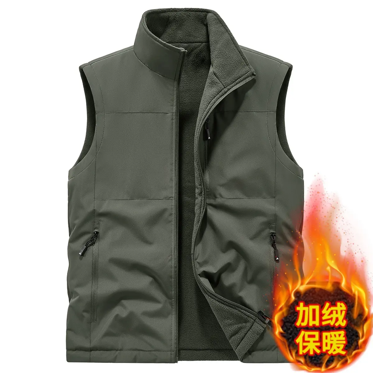 Military green velvet