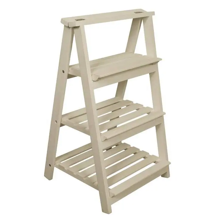 2-Tiered Wooden Garden Display Ladder