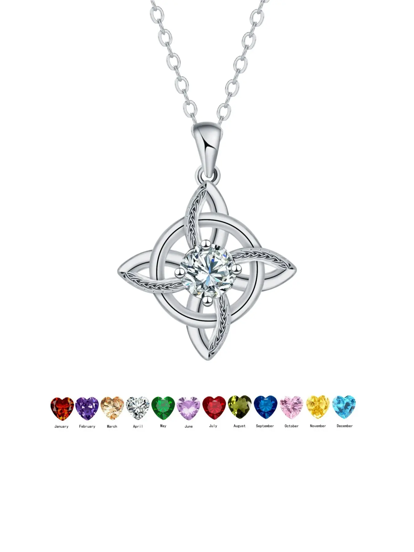Witches Knot Protection Necklace for Women, Lucky Celtic Knot Pendant Necklace, Vintage Amulet Necklace Gifts for Women,Birthstone ,Necklace for Women , Gift for Her ,Crystal , Girlfriend/Wife