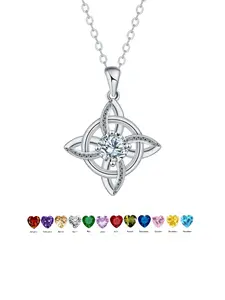 Witches Knot Protection Necklace for Women, Lucky Celtic Knot Pendant Necklace, Vintage Amulet Necklace Gifts for Women,Birthstone ,Necklace for Women , Gift for Her ,Crystal , Girlfriend/Wife