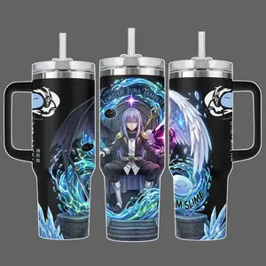 Rimuru Tempest Lord of Jura Tempest Anime Stainless Steel Insulated Tumbler With Handle & Straw Lid 20oz 40oz Full Wrap Slime Magic Circle Design Travel Mug