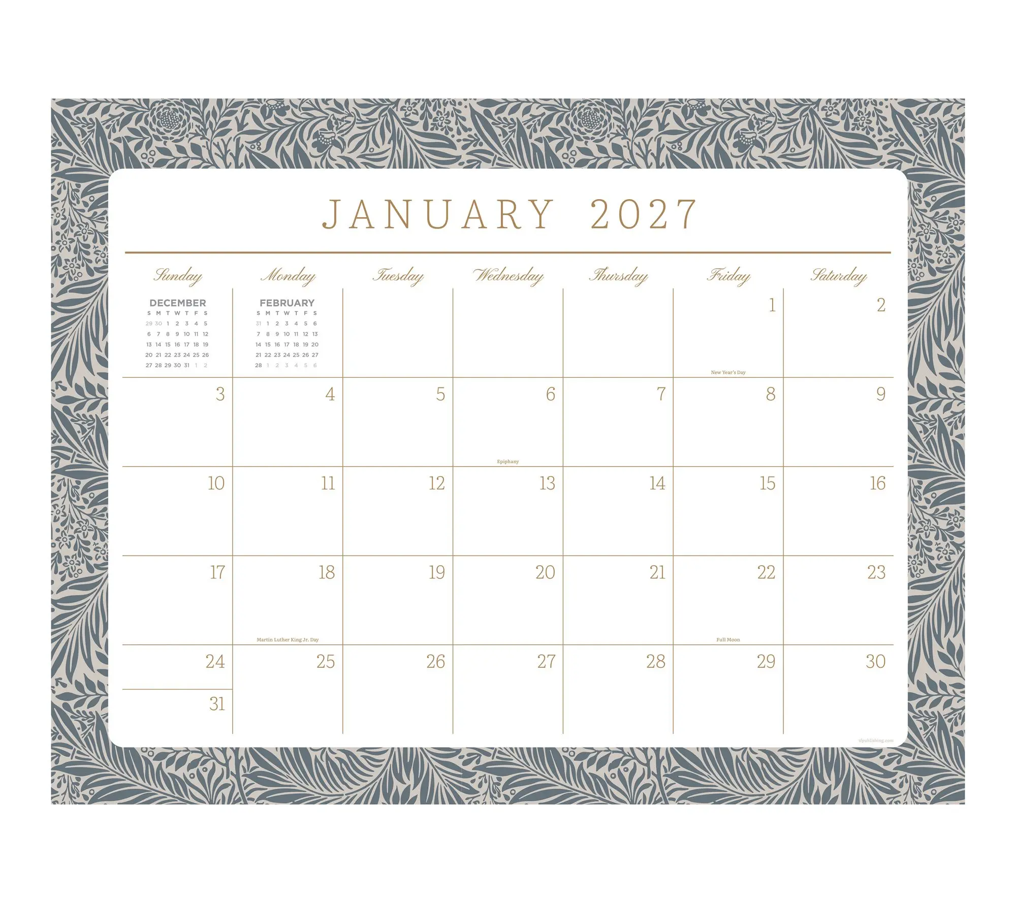 2027 Artisan Legacy Large Desk Pad Monthly Blotter Calendar