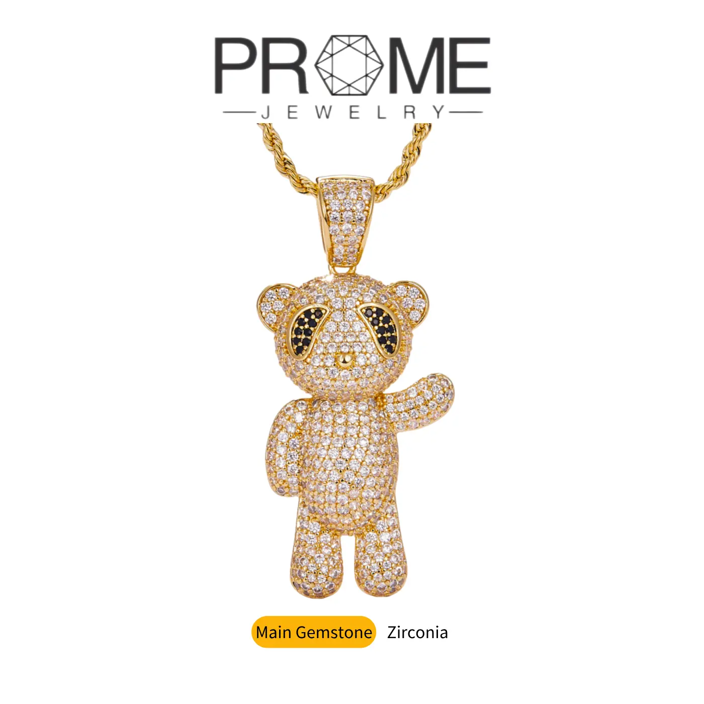 (CN074) Cute Panda Zircon Pendant Necklace | Stylish Design with Sparkling Zircon Inlay | Unique Accessory for Women, Birthday Gift or Holiday Surprise