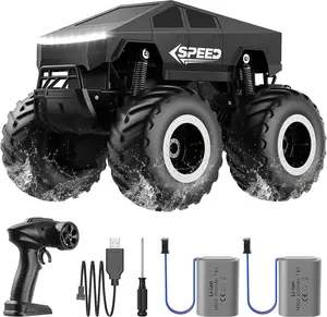 4WD Waterproof 1:16 Scale RC Monster Truck All Terrain 2.4GHz Off Road Pick-up Toy Christmas Gift for Boys Ages 6-12+ Black