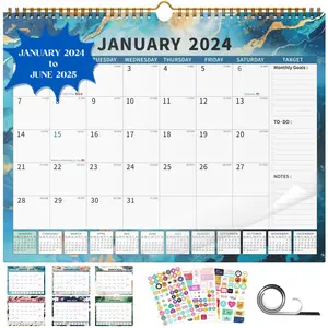 2024-2025 Large Wall Calendar 17"x22" with Spiral Bound, 18 Month Calendar from Jan 2024 to June 2025, Vertical Large Monthly Desk Calendar 2024 for Wall, Calendario 2024