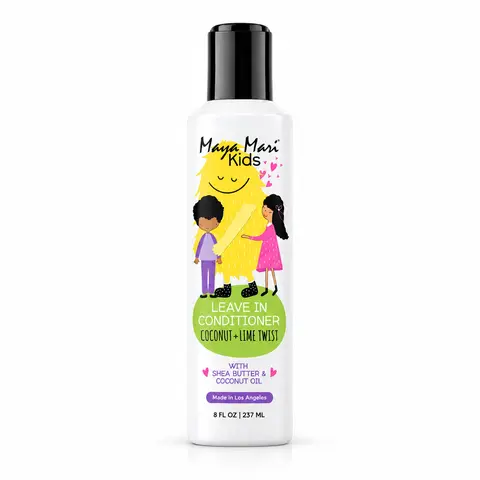 Maya Mari Kids Vegan Leave-In Conditioner - 8 oz Paraben-Free Nourishing Botanical Treatment with Shea Butter, Coconut Oil, Dehydroacetic Acid for Dry, Curly Hair Kids Hair Products (Moisture & Restore)