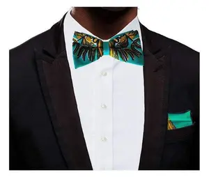 Teal African Dashiki Print Bow tie-DP3769BT