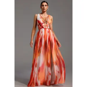 BellaBarnett Ierra Sleeveless V-Neck Diamond Maxi Dress