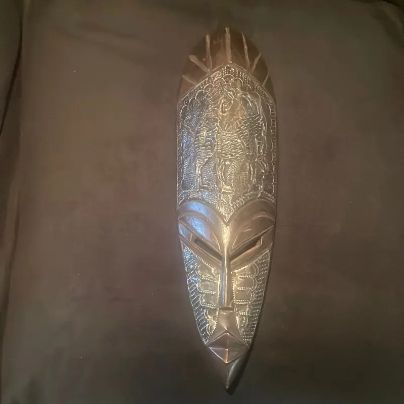 Ghanaian Sankofa Mask - Authentic African Artisan Crafted Wooden Mask with Intricate Carvings for Cultural Decor
