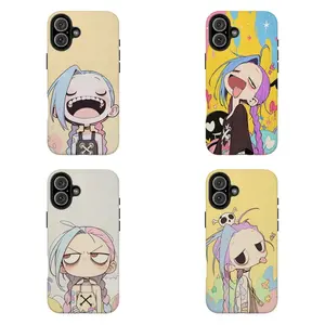 League of Legends Jinx Phone Case | Maximalist Fan Art Style , For iPhone 11 12 13 14 15 16 17 Pro Max For Samsung S26 S25 S24 S23 S22-Gift For Her/Him/Anime lovers