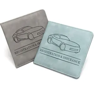 US Car Insurance Document Folder Leather Short Motorcycle Driving License Holder Protective Storage Wallet Case