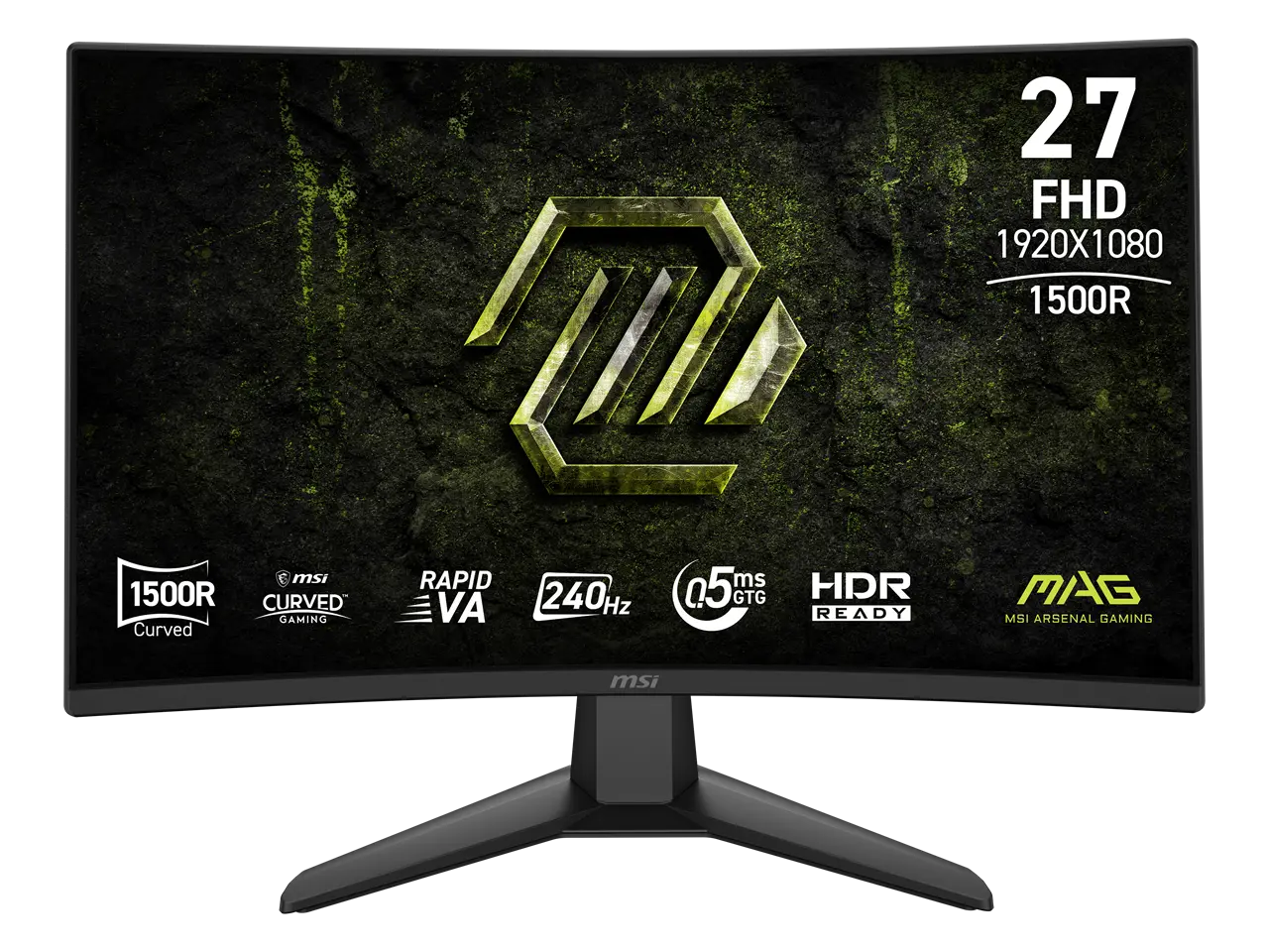MSI 27" 240Hz Rapid VA FHD Gaming Monitor FreeSync Premium (AMD Adaptive Sync) Adobe RGB / DCI-P3 / sRGB: 90% / 94% / 127% (CIE1976 Standard) MAG 274CF X24
