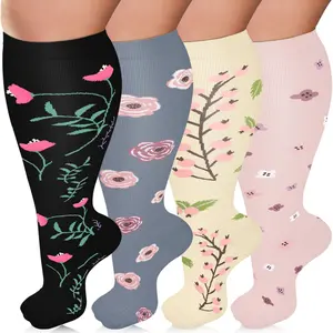 Plus Size Compression Socks  Women & Men 15-20 mmhg Extra Wide Calf Knee High Support Socks  Circulation