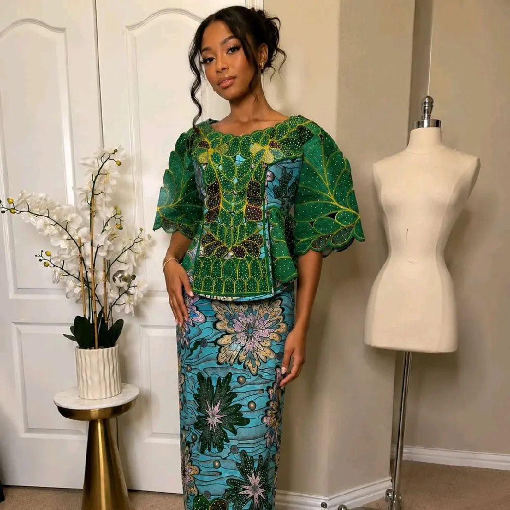 Women's Green African Dress