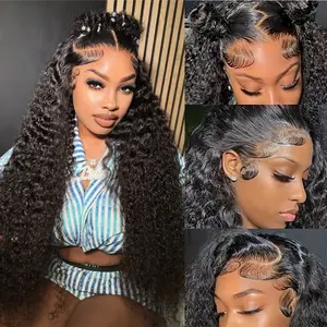 59$=28 inch Water Wave Lace Front Wigs Glueless 13x4 5x5 HD Transparent Lace Pre Plucked with Baby Hair for Women Real Brazilian Virgin Hair hd lace