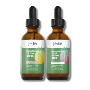 Life-flo Wellness Drops Duo - Biotin Drops + Iodine Drops (Unflavored)